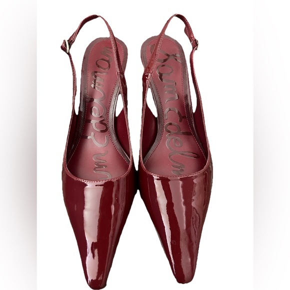 Sam Edelman French Merlot Patent Leather Bianka Slingback Pumps Size 9 - Picture 6 of 13
